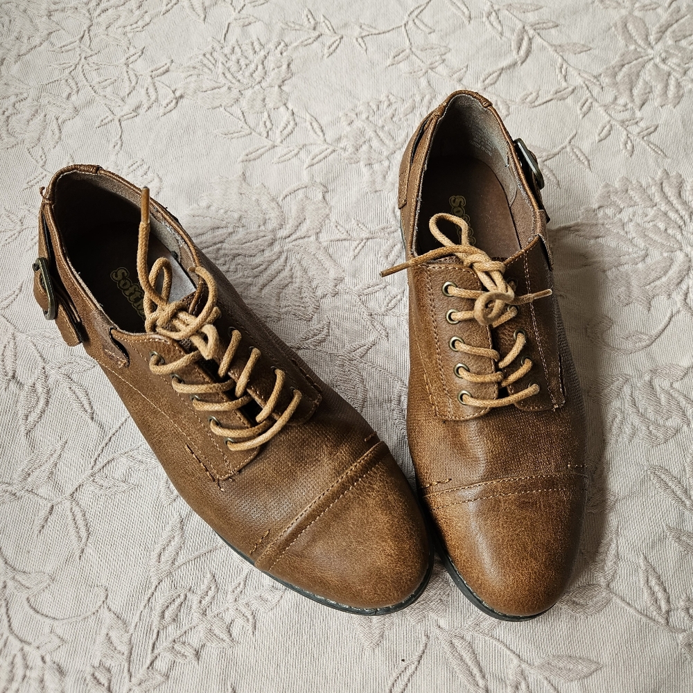 Brown leather lace up loafers - Picture 4 of 6
